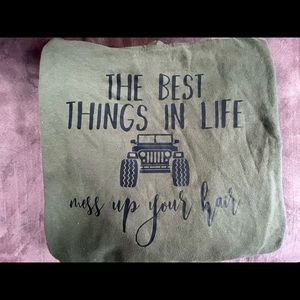 Jeep hoodie olive green size large